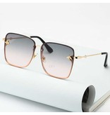 ZXWLYXGX Oversized Rimless Square Sunglasses - At Emblem UV400 Glasses For Women Tea