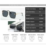 ZXWLYXGX Oversized Rimless Square Sunglasses - At Emblem UV400 Glasses for Women Gray