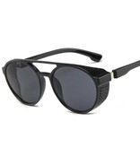 LeonLion Klasyczne punkowe okulary przeciwsłoneczne dla mężczyzn - Designerskie okulary vintage UV400 Okulary czarne