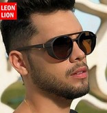 LeonLion Gafas de sol punk clásicas para hombre - Gafas vintage de diseñador UV400 Gafas negras