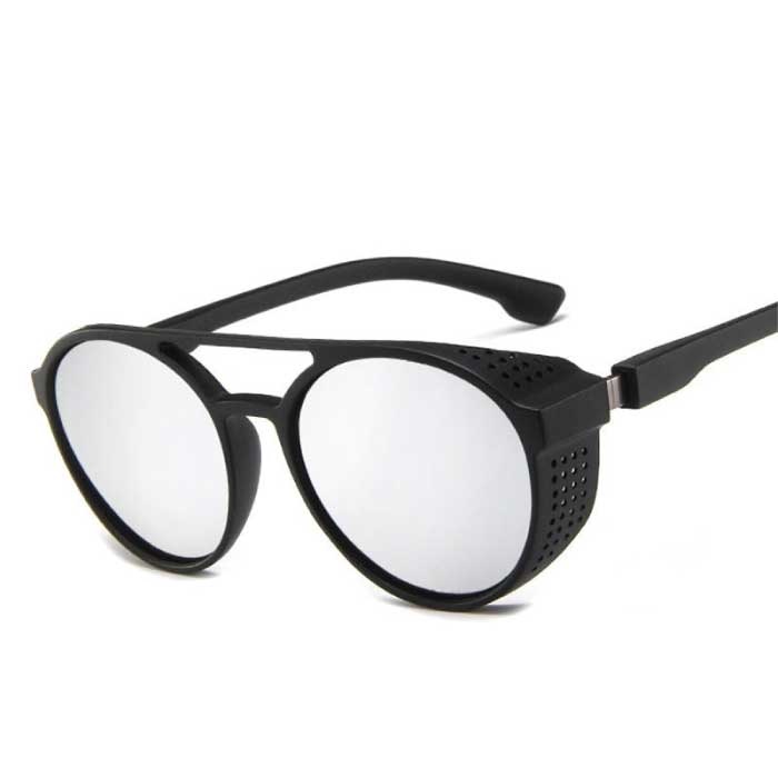 Gafas de sol punk clásicas para hombre - Gafas vintage de diseñador UV400 Gafas plateadas