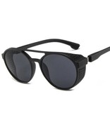 LeonLion Klasyczne punkowe okulary przeciwsłoneczne dla mężczyzn - Designerskie okulary vintage UV400 Okulary srebrne