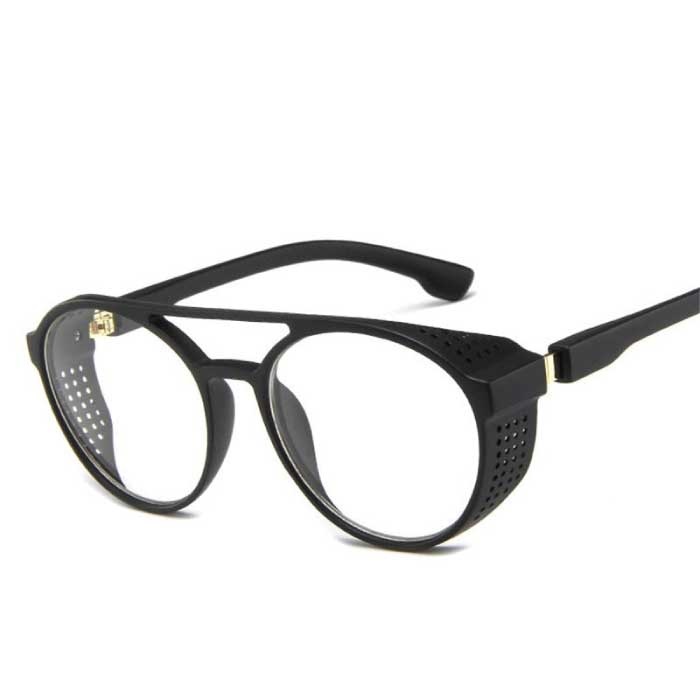 Klasyczne punkowe okulary przeciwsłoneczne dla mężczyzn - Designerskie okulary vintage UV400 Okulary przezroczyste