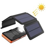 LEIK 26800mAh Portable Solar Power Bank 4 panneaux solaires - Chargeur de batterie à énergie solaire flexible 7.5W Sun Orange