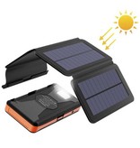 LEIK 26800mAh Portable Solar Power Bank 4 Solar Panels - Flexible Solar Energy Battery Charger 7.5W Sun Orange