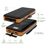 LEIK 26800mAh Portable Solar Power Bank 4 panneaux solaires - Chargeur de batterie à énergie solaire flexible 7.5W Sun Orange