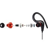 Meuyag 3.5mm AUX Oordopjes met Oorhaak - Oortjes Wired Earphones Oortelefoon Rood