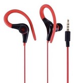 Meuyag Auriculares AUX de 3,5 mm con gancho para la oreja - Auriculares Auriculares con cable Auriculares Rojo