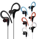 Meuyag Écouteurs AUX 3,5 mm avec crochet d'oreille - Écouteurs filaires Écouteurs Blanc