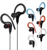 Meuyag 3.5mm AUX Earbuds with Ear Hook - Earphones Wired Earphones Earphones Blue