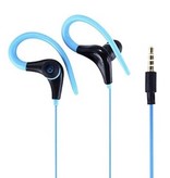 Meuyag Écouteurs AUX 3,5 mm avec crochet d'oreille - Écouteurs filaires Écouteurs Écouteurs Bleu