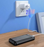 Essager Power Bank 20.000 mAh mit 3 Ladeanschlüssen - 20 W PD Externer Notfallakku LED-Anzeige Ladegerät Ladegerät Schwarz