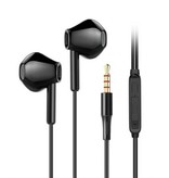 Lenovo XF06 Oordopjes met Microfoon - 3.5mm AUX Oortjes Wired Earphones Oortelefoon Zwart