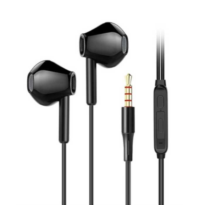 XF06 Oordopjes met Microfoon - 3.5mm AUX Oortjes Wired Earphones Oortelefoon Zwart