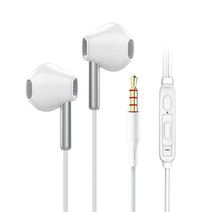 XF06 Earbuds with Microphone - 3.5mm AUX Earbuds Wired Earphones Earphones White