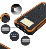 OLOEY 80.000mAh Solar Power Bank with 2 USB Ports - Built-in Flashlight - External Emergency Battery Battery Charger Charger Sun Black