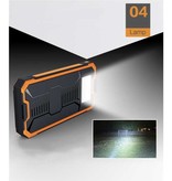 OLOEY 80.000mAh Solar Power Bank with 2 USB Ports - Built-in Flashlight - External Emergency Battery Battery Charger Charger Sun Black