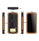 OLOEY 80.000mAh Solar Power Bank with 2 USB Ports - Built-in Flashlight - External Emergency Battery Battery Charger Charger Sun Black