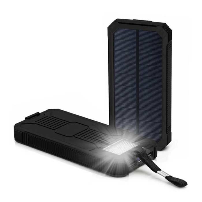 80.000 mAh Solar Power Bank con 2 porte USB - Torcia incorporata - Caricabatteria di emergenza esterno Caricabatterie Sun Black