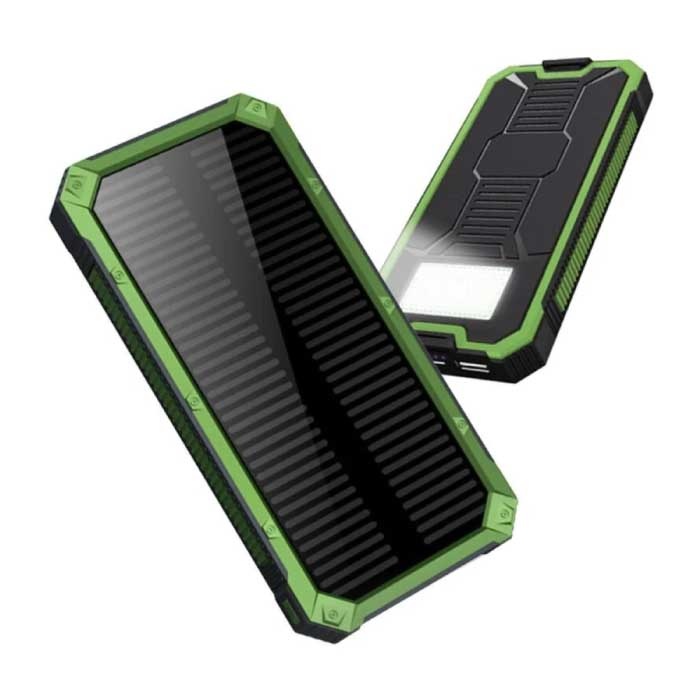 80.000 mAh Solar Power Bank con 2 porte USB - Torcia incorporata - Caricabatteria di emergenza esterno Caricabatterie Sun Green