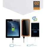 OLOEY Banco de Energía Solar 80.000mAh con 2 Puertos USB - Linterna Incorporada - Batería Externa de Emergencia Cargador de Baterías Cargador Naranja Sol