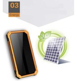 OLOEY Banco de Energía Solar 80.000mAh con 2 Puertos USB - Linterna Incorporada - Batería Externa de Emergencia Cargador de Baterías Cargador Naranja Sol