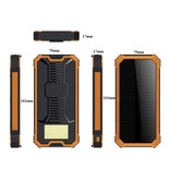 OLOEY 80.000mAh Solar Power Bank with 2 USB Ports - Built-in Flashlight - External Emergency Battery Battery Charger Charger Sun Orange