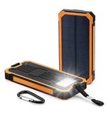 OLOEY 80.000mAh Solar Power Bank with 2 USB Ports - Built-in Flashlight - External Emergency Battery Battery Charger Charger Sun Orange