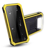 OLOEY 80.000mAh Solar Power Bank with 2 USB Ports - Built-in Flashlight - External Emergency Battery Battery Charger Charger Sun Yellow