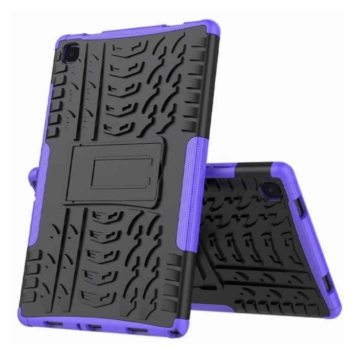 Samsung Galaxy Tab A7 (10.4") Shockproof Cover with Kickstand - Multifunctional Case Case Purple