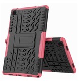 Stuff Certified® Samsung Galaxy Tab A7 (10.4") Funda Antigolpes con Soporte - Funda Multifuncional Funda Rosa