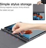 Stuff Certified® Samsung Galaxy Tab S8 Plus (12,4") Housse Magnétique Pliable - Housse Multifonction avec Béquille Or Rose