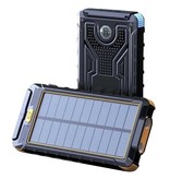 OLOEY 80.000 mAh Solar Power Bank con 2 porte USB - Torcia incorporata - Caricabatteria di emergenza esterno Caricabatterie Sun Black - Copy