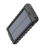 OLOEY 80.000mAh Solar Powerbank met 2 USB Poorten - Ingebouwde Zaklamp en Kompas - Externe Noodaccu Batterij Oplader Charger Zon Zwart