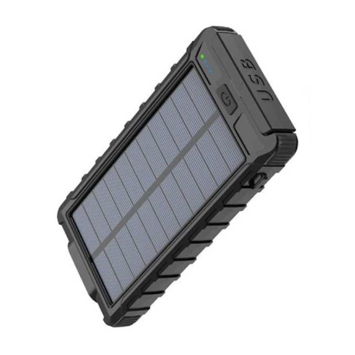 80.000mAh Solar Power Bank with 2 USB Ports - Built-in Flashlight - External Emergency Battery Battery Charger Charger Sun Black - Copy