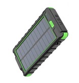 OLOEY 80.000mAh Solar Power Bank with 2 USB Ports - Built-in Flashlight and Compass - External Emergency Battery Battery Charger Charger Sun Green