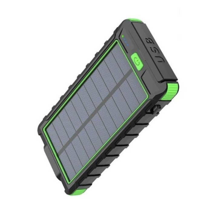 80.000mAh Solar Power Bank z 2 portami USB - Wbudowana latarka i kompas - Zewnętrzna ładowarka akumulatorów awaryjnych Ładowarka Sun Green