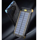 OLOEY Banco de energía solar 80.000mAh con 2 puertos USB - Linterna y brújula incorporadas - Batería externa de emergencia Cargador de batería Cargador Sun Blue