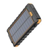 OLOEY 80.000mAh Solar Power Bank z 2 portami USB - Wbudowana latarka i kompas - Zewnętrzna ładowarka akumulatorów awaryjnych Ładowarka Sun Orange
