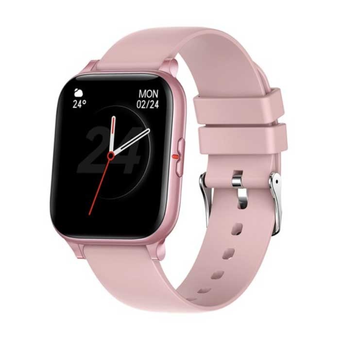 P8 Mix Smartwatch Smartband Smartphone Fitness Sport Activité Tracker Montre IP67 iOS iPhone Android Bracelet en Silicone Rose