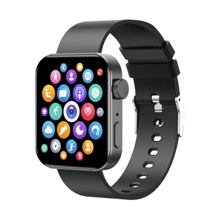 Smartwatch Smartband Smartfon Fitness Sportowy zegarek do śledzenia aktywności IP67 iOS iPhone Android Silikonowy pasek Czarny