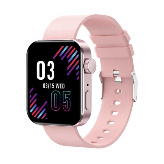 Smartwatch Smartband Smartfon Fitness Sportowy zegarek do śledzenia aktywności IP67 iOS iPhone Android Silikonowy pasek Różowy