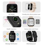 COLMI P8 SE Plus Smartwatch Smartband Smartfon Fitness Sportowy zegarek do śledzenia aktywności IP68 iOS iPhone Android Silikonowy pasek Czarny