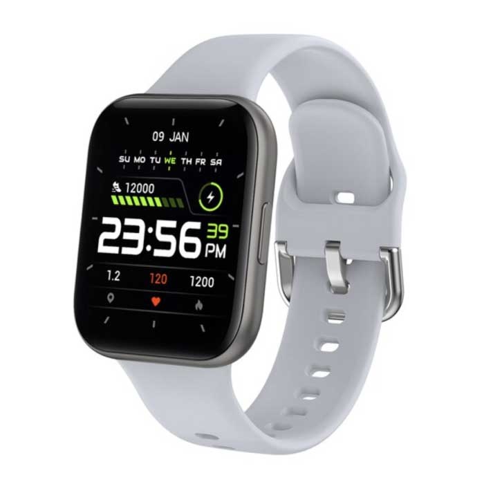 P8 SE Plus Smartwatch Smartband Smartfon Fitness Sportowy zegarek do śledzenia aktywności IP68 iOS iPhone Android Silikonowy pasek Szary