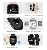COLMI P8 SE Plus Smartwatch Smartband Smartfon Fitness Sportowy zegarek do śledzenia aktywności IP68 iOS iPhone Android Silikonowy pasek Złoty