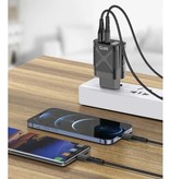 Lovebay Caricabatterie a doppia porta GaN da 65 W - PD / Quick Charge 3.0 - Power Delivery USB Fast Charge - Caricabatterie da parete Caricabatterie AC Adattatore per caricabatterie da casa Nero