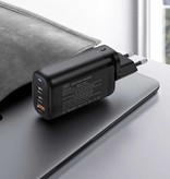 TOPK B314P 3-portowa ładowarka z wtyczką - PD / Quick Charge 3.0 - Power Delivery Szybkie ładowanie USB 65W GaN - Ładowarka ścienna Ładowarka sieciowa AC Adapter ładowarki czarny