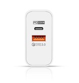 Anmuguin Chargeur Prise GaN 65W avec Câble de Recharge 1 mètre - Double Port PD / Charge Rapide 3.0 - Alimentation USB Charge Rapide - Chargeur AC Adaptateur Chargeur Secteur Blanc