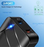 IRONGEER 28W Plug Charger - Dual Port Quick Charge 3.0 / 2.1A - USB Fast Charge Charger Wall Wallcharger AC Home Charger Adapter Black