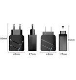 IRONGEER 28W Steckerladegerät - Dual Port Quick Charge 3.0 / 2.1A - USB Schnellladegerät Wandladegerät AC Home Charger Adapter Schwarz